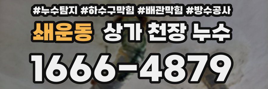 쇄운동 상가 천장 누수