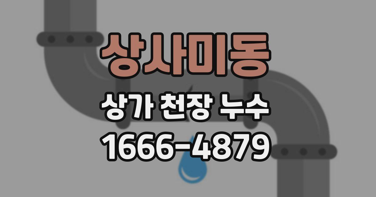 상사미동 상가 천장 누수