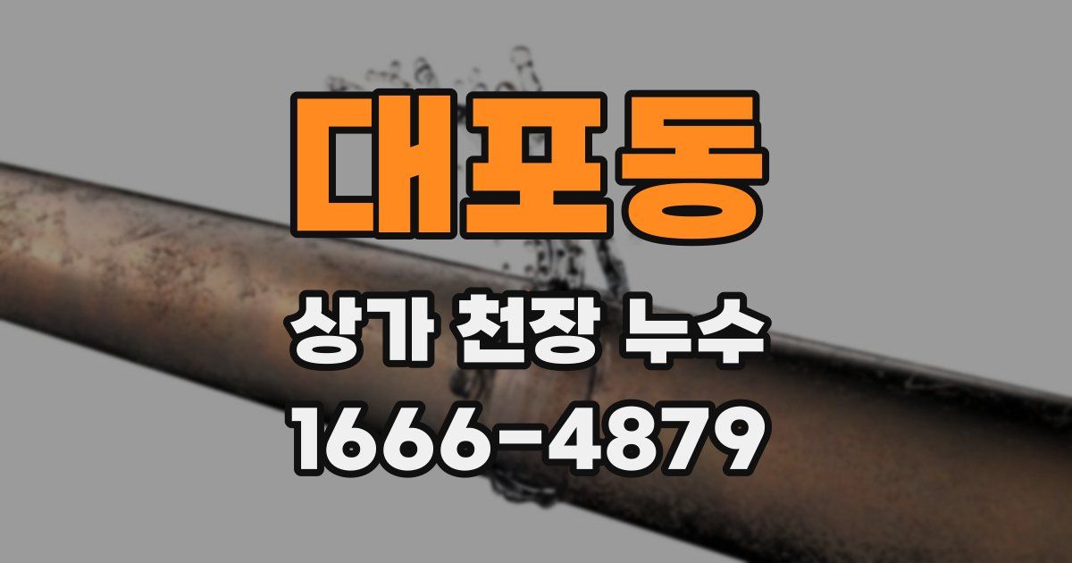 대포동 상가 천장 누수