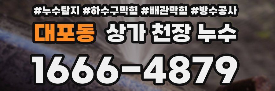 대포동 상가 천장 누수