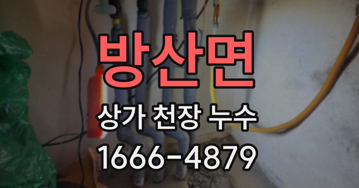 방산면 상가 천장 누수