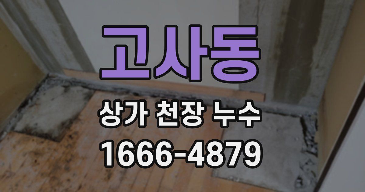 고사동 상가 천장 누수