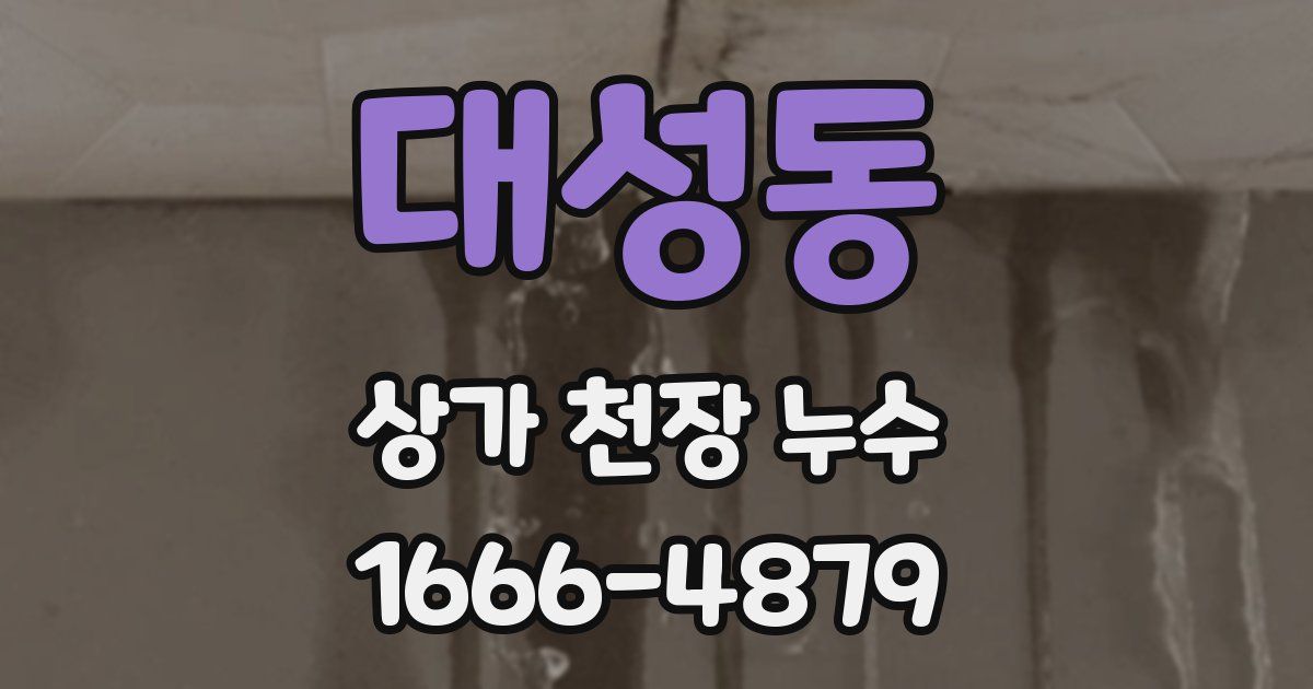 대성동 상가 천장 누수