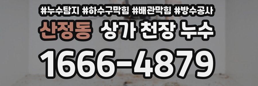 산정동 상가 천장 누수