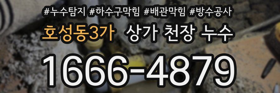 호성동3가 상가 천장 누수