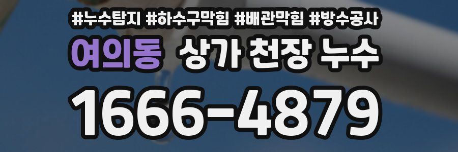 여의동 상가 천장 누수