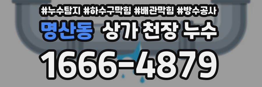 명산동 상가 천장 누수