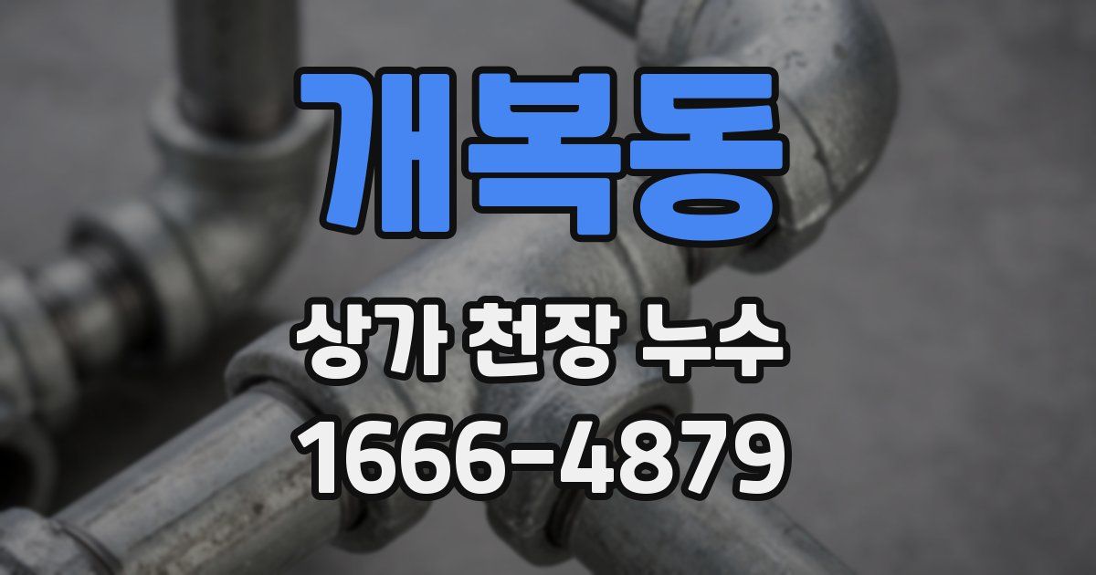 개복동 상가 천장 누수