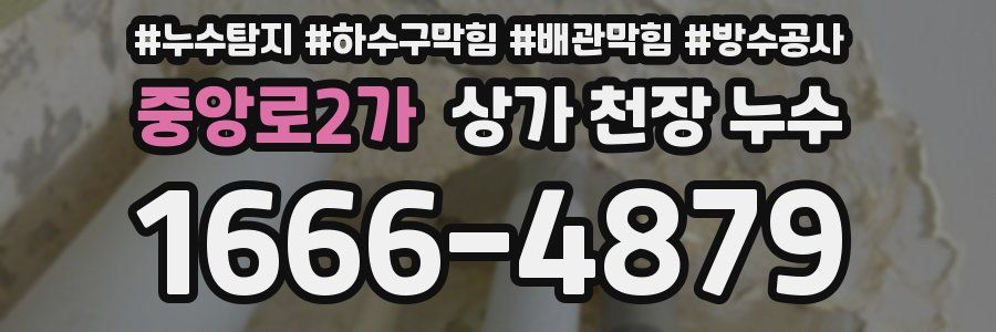 중앙로2가 상가 천장 누수