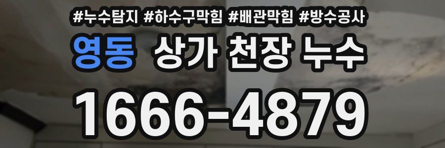 영동 상가 천장 누수