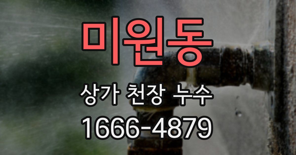 미원동 상가 천장 누수
