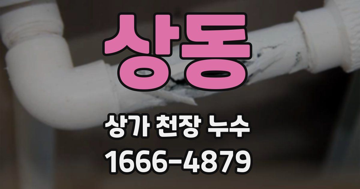 상동 상가 천장 누수