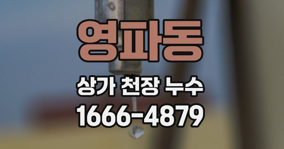 영파동 상가 천장 누수