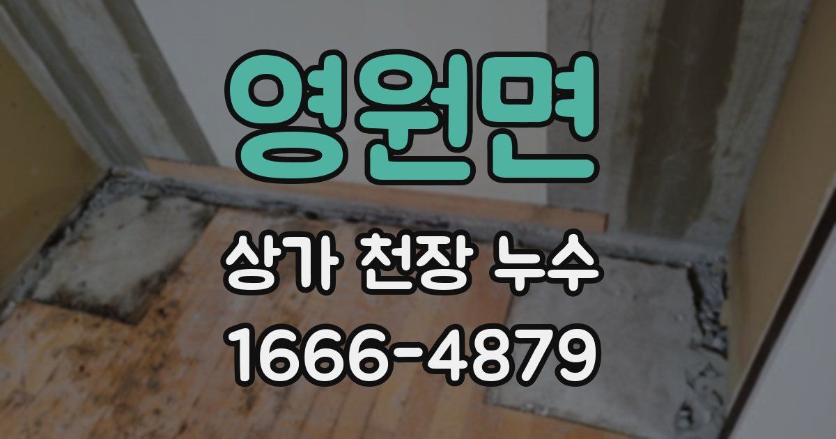 영원면 상가 천장 누수