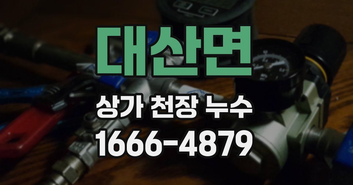 대산면 상가 천장 누수