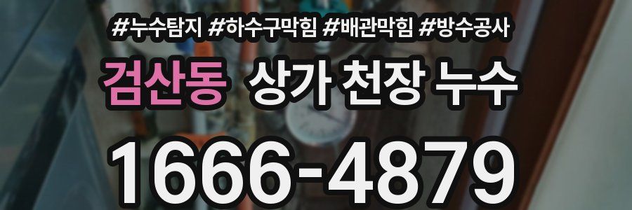 검산동 상가 천장 누수