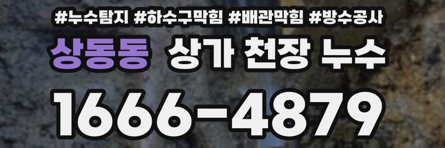 상동동 상가 천장 누수