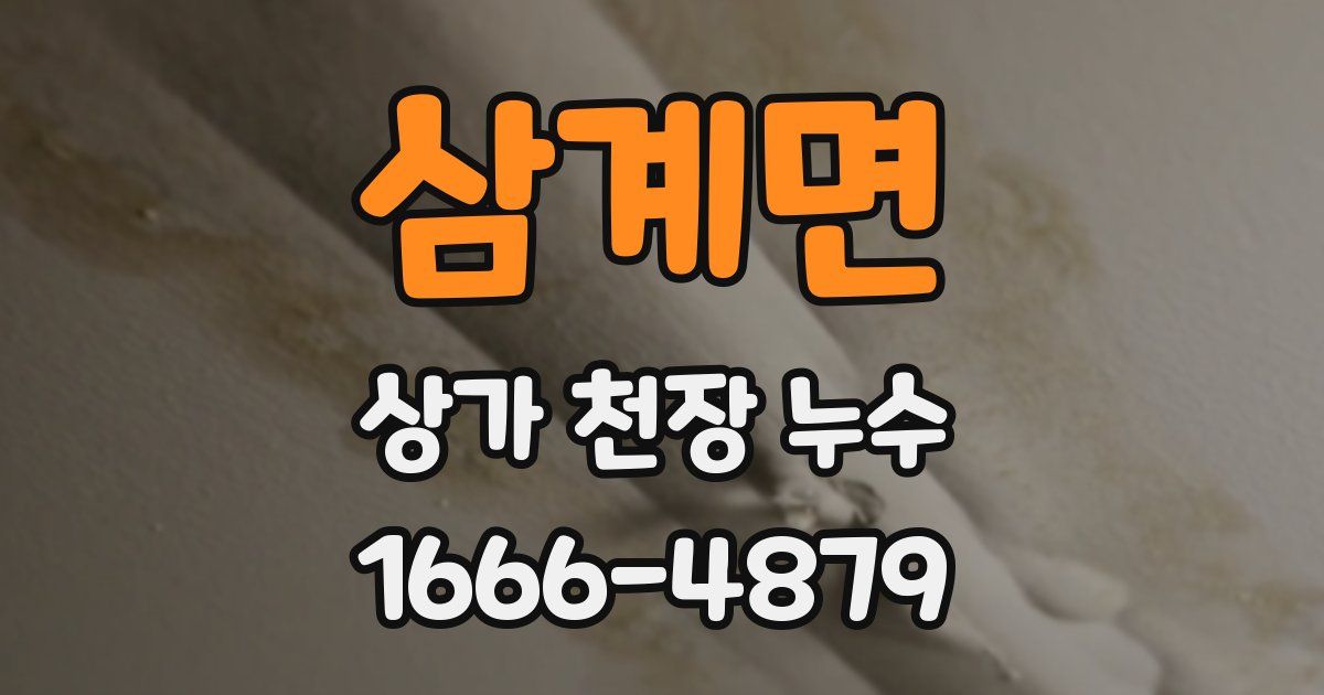 삼계면 상가 천장 누수