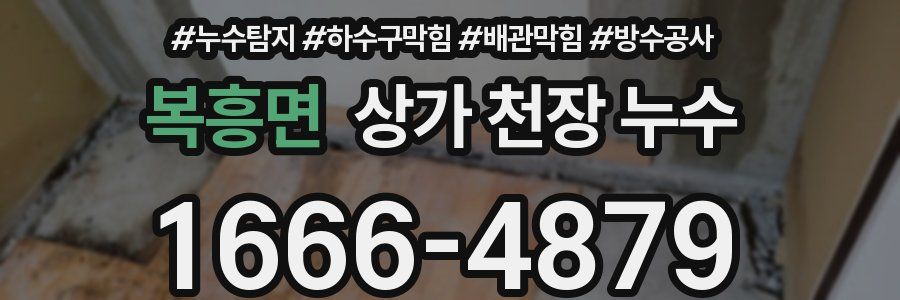 복흥면 상가 천장 누수