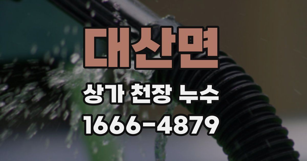 대산면 상가 천장 누수