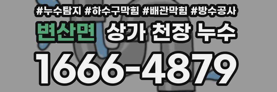 변산면 상가 천장 누수