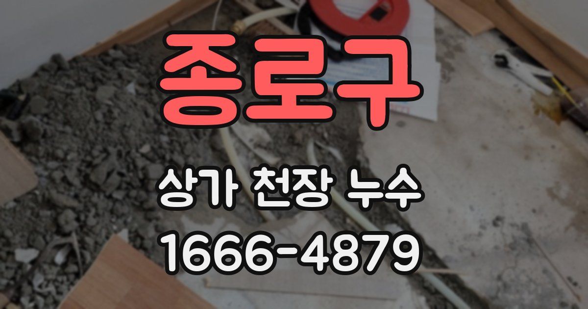 종로구 상가 천장 누수