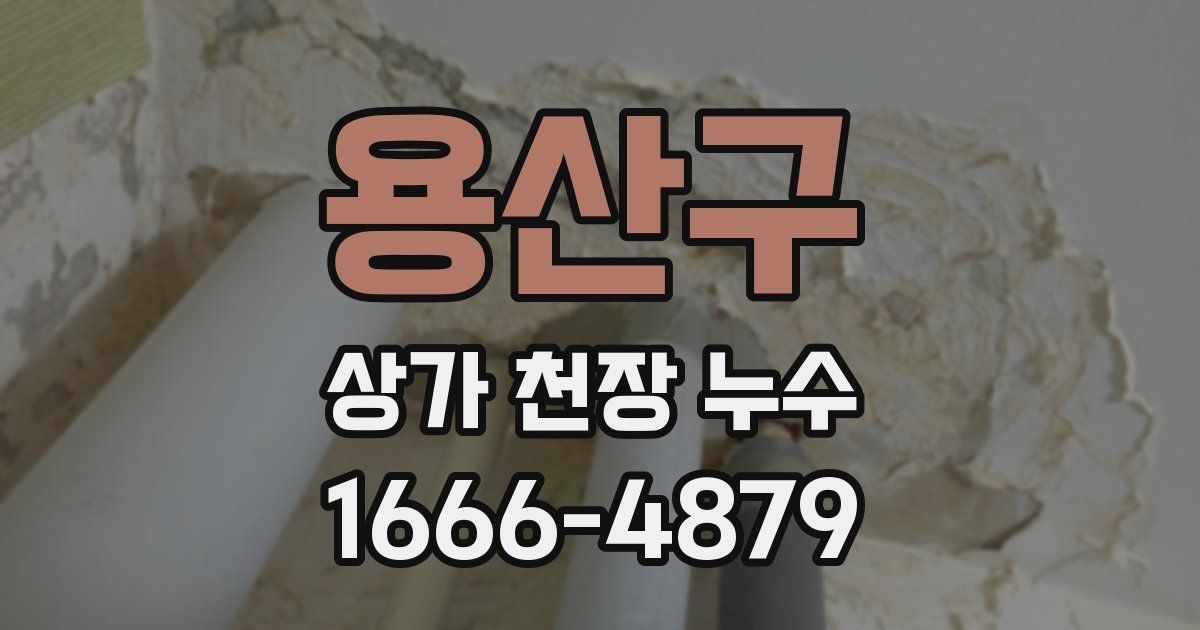 용산구 상가 천장 누수