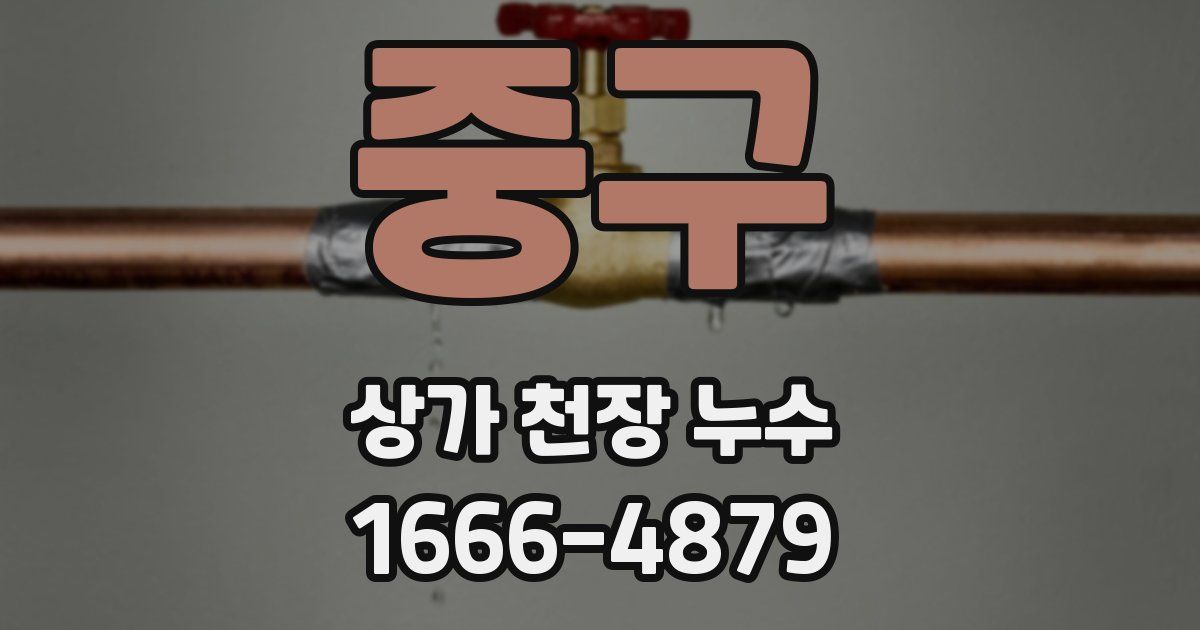 중구 상가 천장 누수