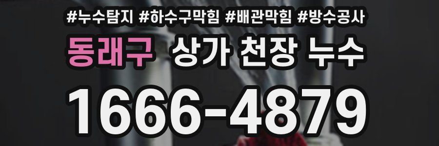 동래구 상가 천장 누수