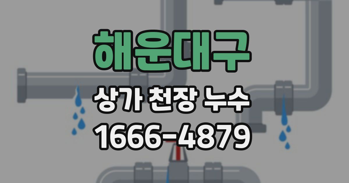 해운대구 상가 천장 누수