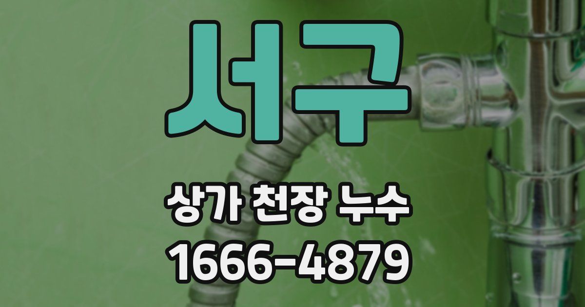 서구 상가 천장 누수
