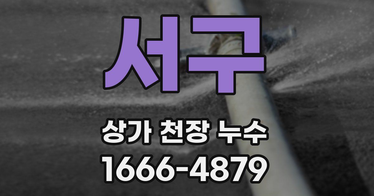서구 상가 천장 누수