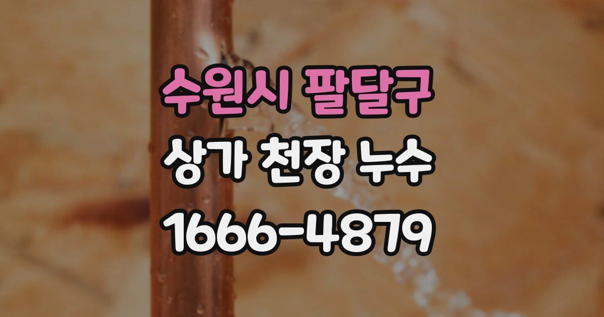 수원시 팔달구 상가 천장 누수