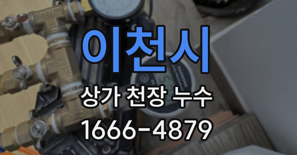 이천시 상가 천장 누수