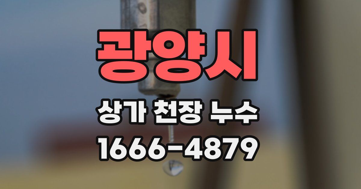 광양시 상가 천장 누수