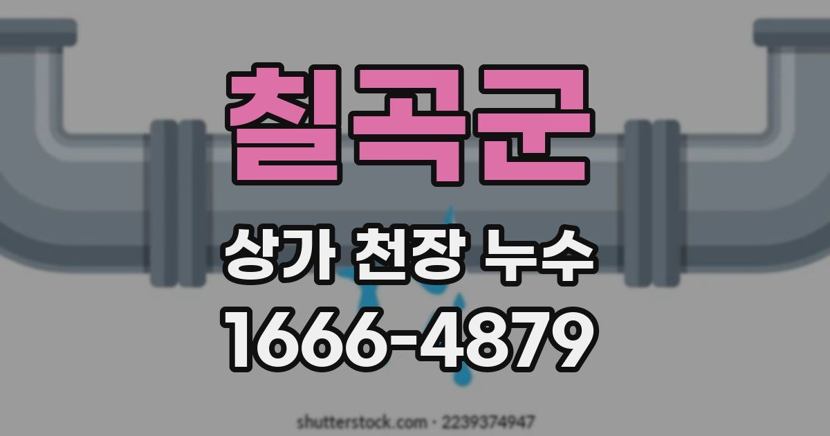 칠곡군 상가 천장 누수