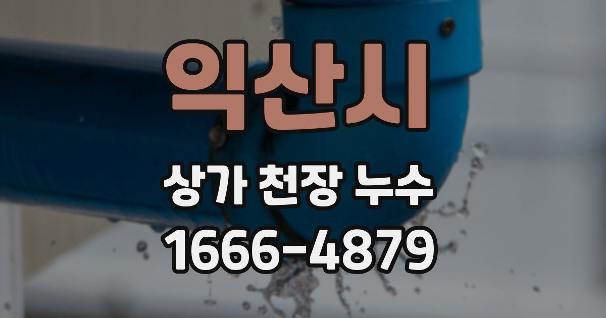 익산시 상가 천장 누수