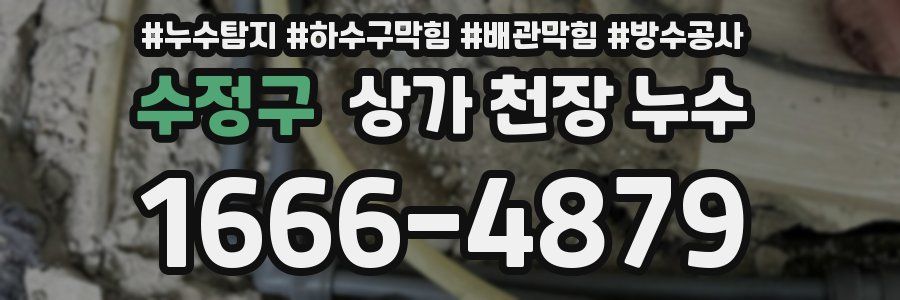 수정구 상가 천장 누수