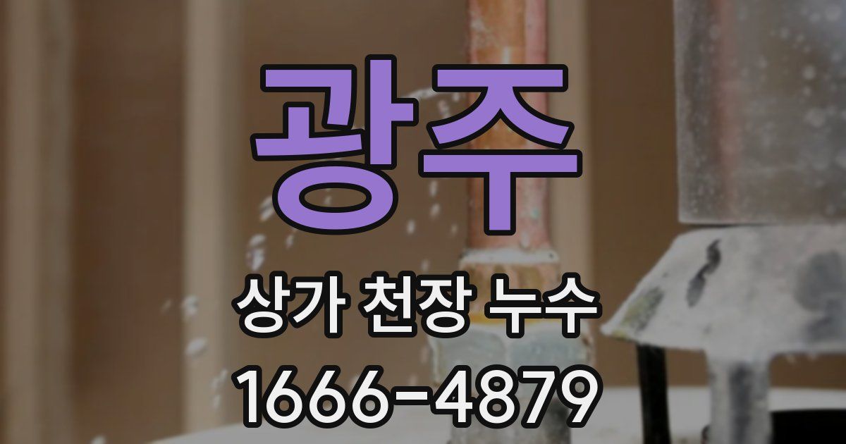 광주 상가 천장 누수