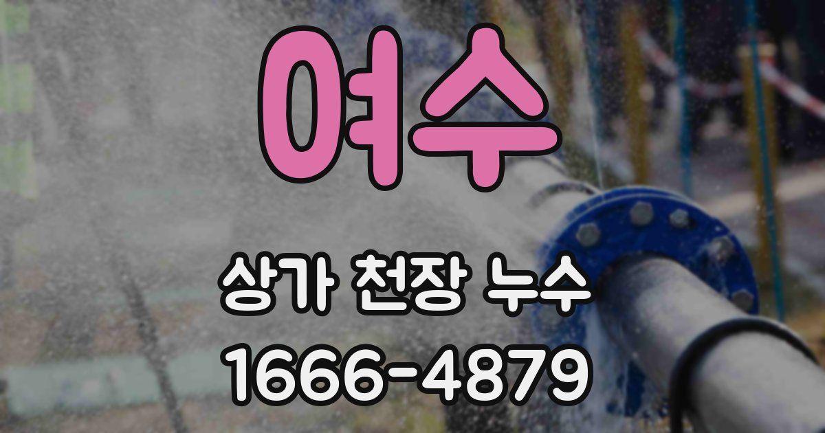 여수 상가 천장 누수