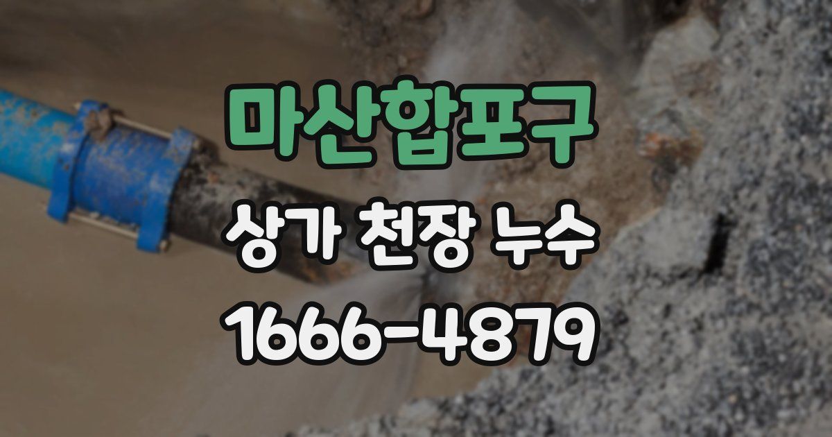 마산합포구 상가 천장 누수