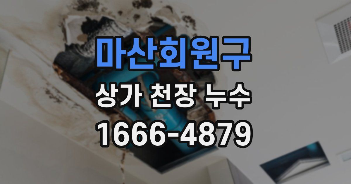 마산회원구 상가 천장 누수