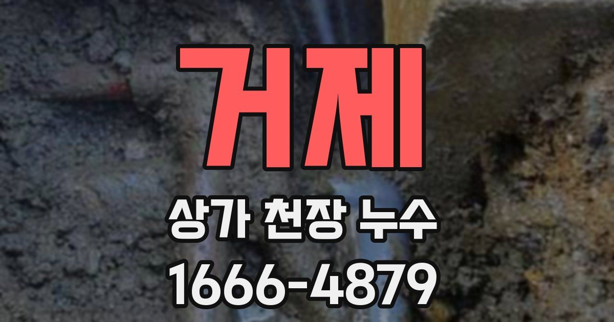 거제 상가 천장 누수