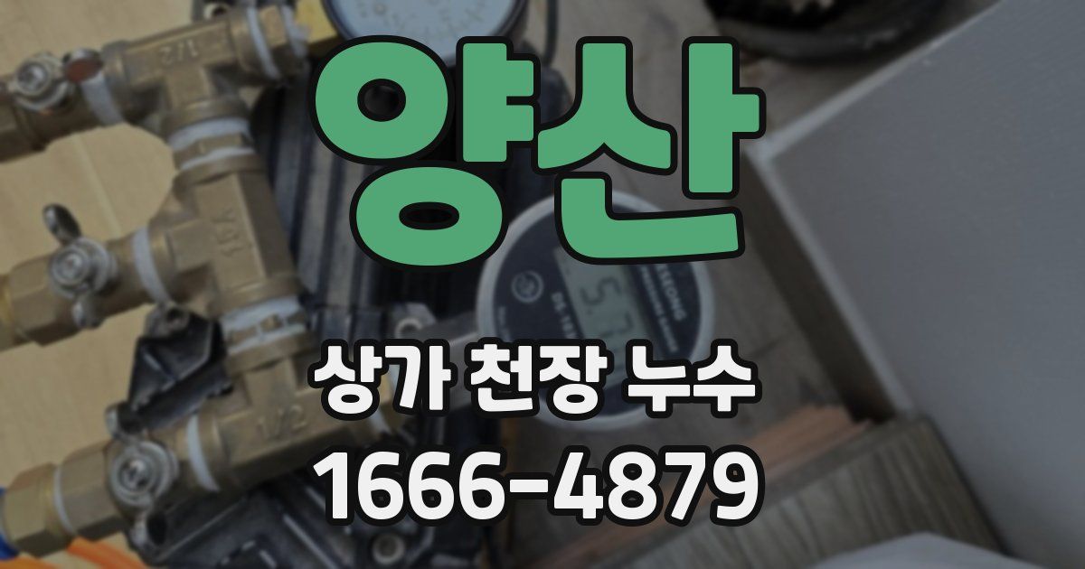 양산 상가 천장 누수