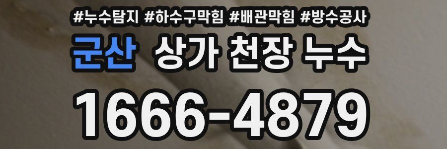 군산 상가 천장 누수