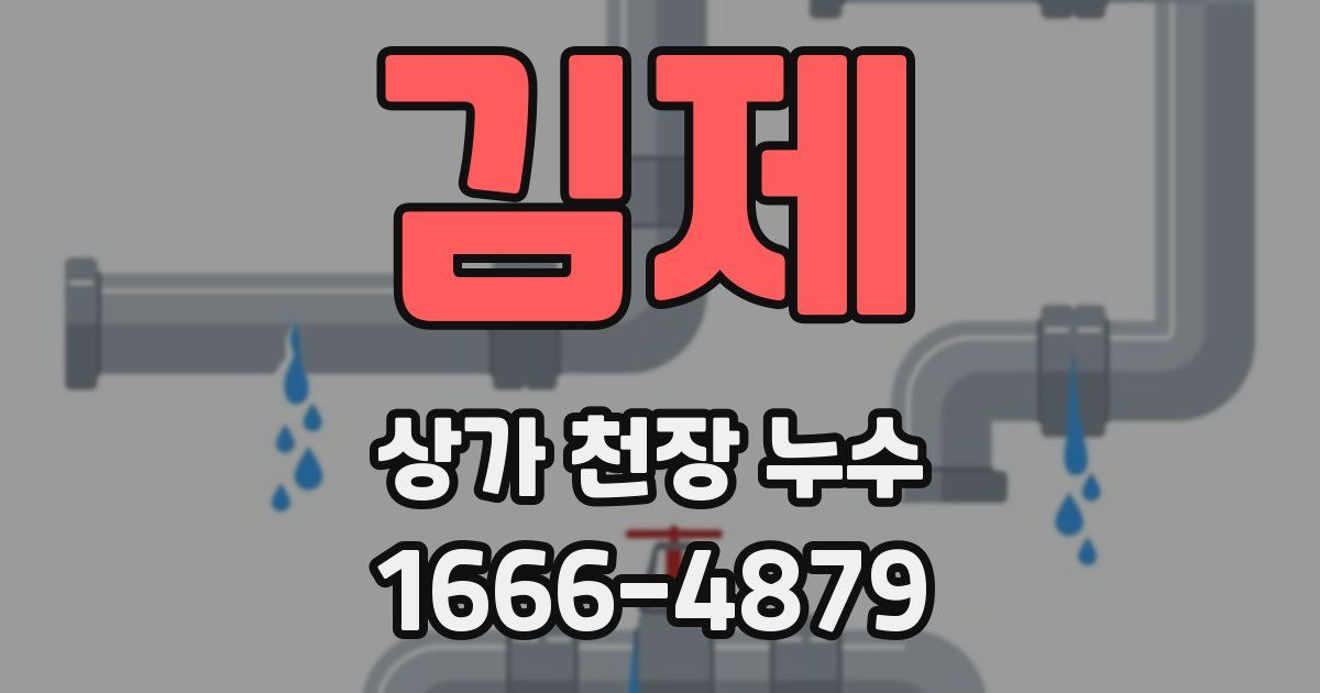 김제 상가 천장 누수
