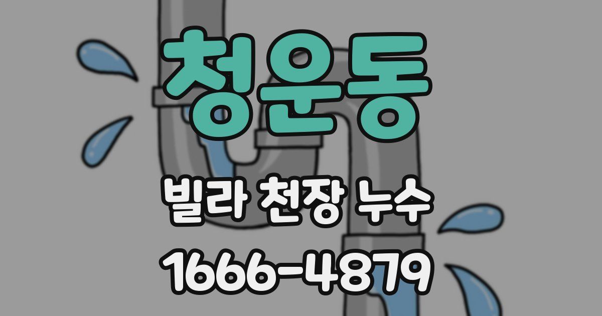 청운동 빌라 천장 누수