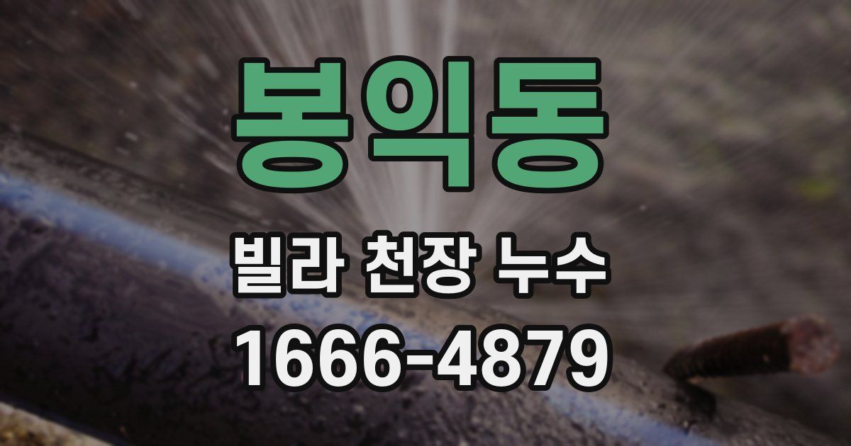 봉익동 빌라 천장 누수