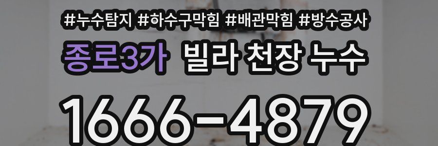 종로3가 빌라 천장 누수