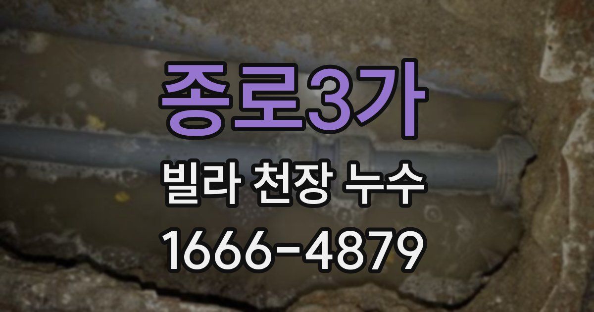 종로3가 빌라 천장 누수